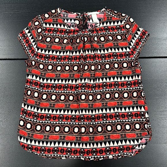 H&M Women’s Geometric Red and Black Top - 10 - Picture 3 of 8